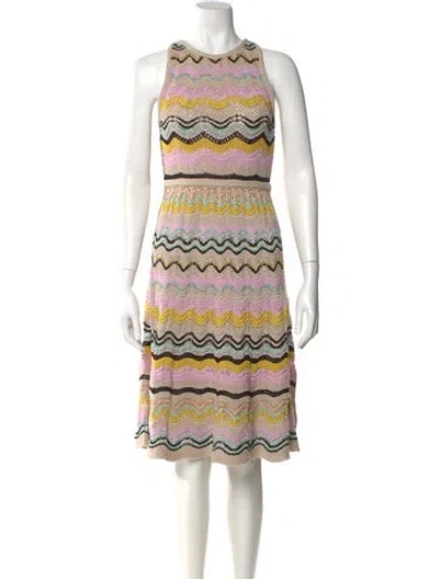 Pre-owned Missoni Striped Midi Length Dress In Neutral
