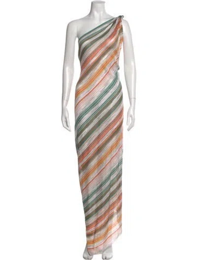 Pre-owned Missoni Striped Midi Length Dress In Orange