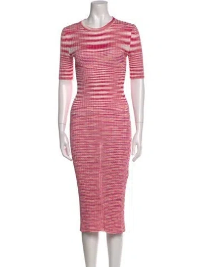 Pre-owned Missoni Striped Midi Length Dress In Pink