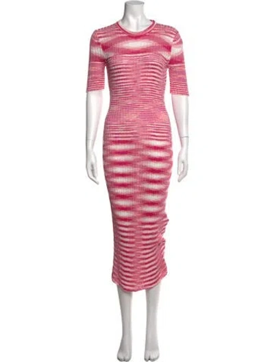 Pre-owned Missoni Striped Midi Length Dress In Pink