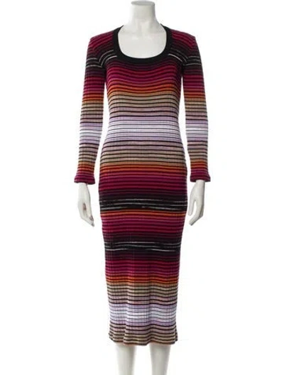 Pre-owned Missoni Striped Midi Length Dress In Red