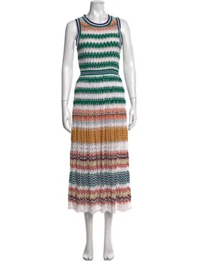 Pre-owned Missoni Striped Midi Length Dress In Red