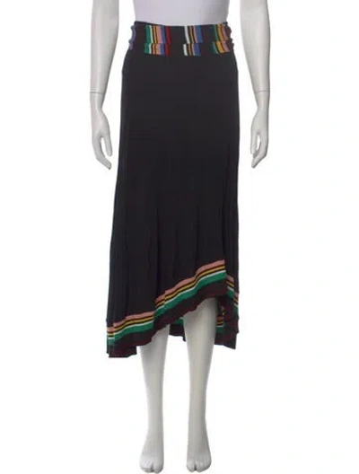 Pre-owned Missoni Striped Midi Length Skirt In Black