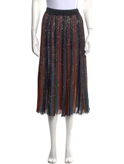 Pre-owned Missoni Striped Midi Length Skirt In Black