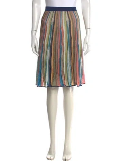 Pre-owned Missoni Striped Midi Length Skirt In Blue