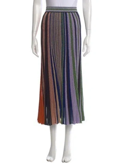 Pre-owned Missoni Striped Midi Length Skirt In Blue