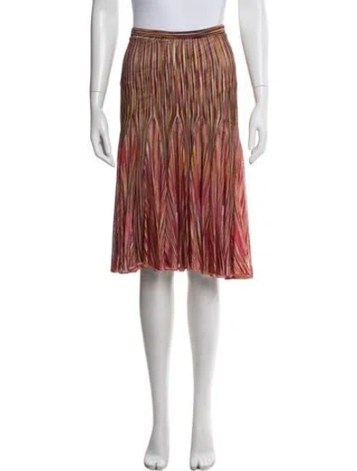 Pre-owned Missoni Striped Midi Length Skirt In Gold