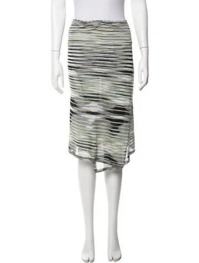 Pre-owned Missoni Striped Midi Length Skirt In Green