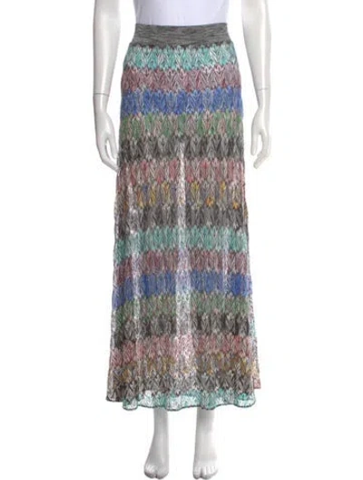 Pre-owned Missoni Striped Midi Length Skirt In Neutral