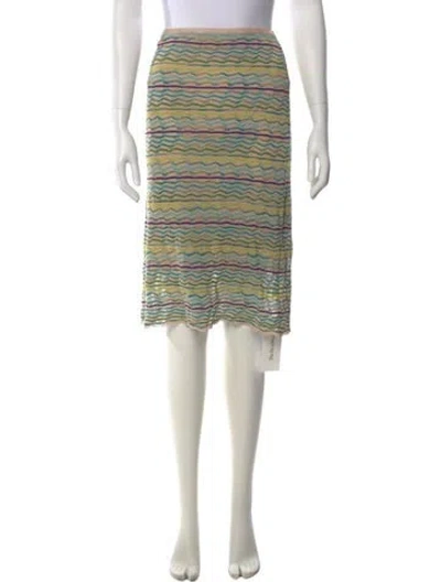 Pre-owned Missoni Striped Midi Length Skirt In Neutrals