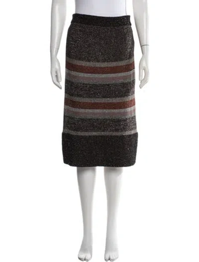 Pre-owned Missoni Striped Midi Length Skirt In Neutrals