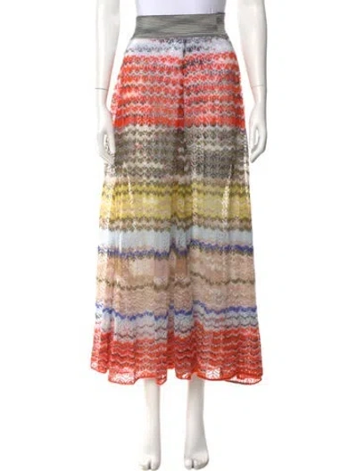 Pre-owned Missoni Striped Midi Length Skirt In Orange