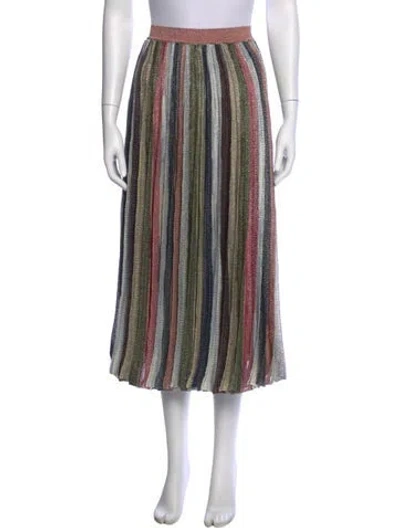 Pre-owned Missoni Striped Midi Length Skirt In Pink