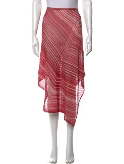 Pre-owned Missoni Striped Midi Length Skirt In Pink