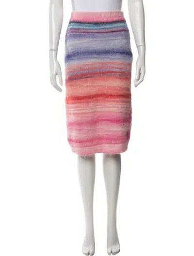 Pre-owned Missoni Striped Midi Length Skirt In Pink