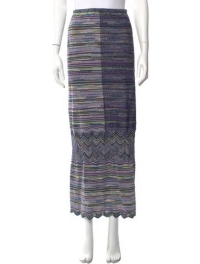 Pre-owned Missoni Striped Midi Length Skirt In Purple