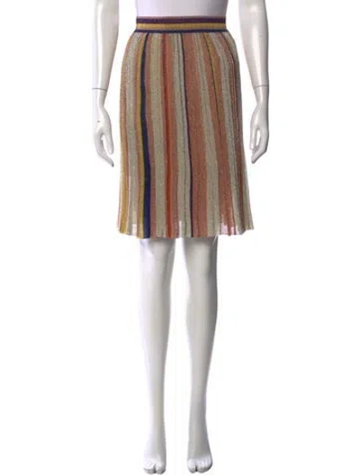 Pre-owned Missoni Striped Midi Length Skirt In Purple