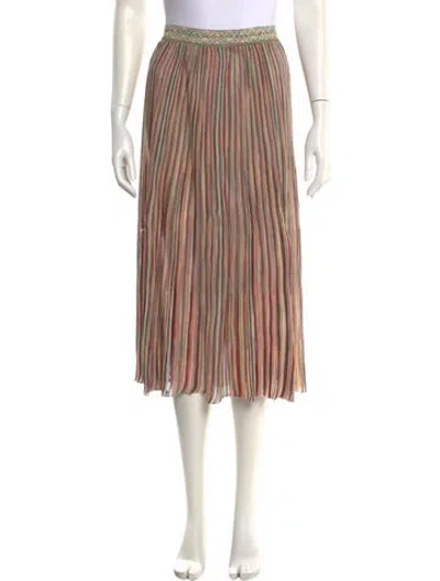 Pre-owned Missoni Striped Midi Length Skirt In Red