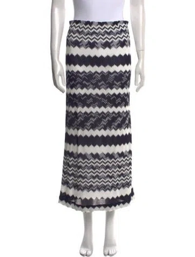 Pre-owned Missoni Striped Midi Length Skirt W/ Tags In Blue