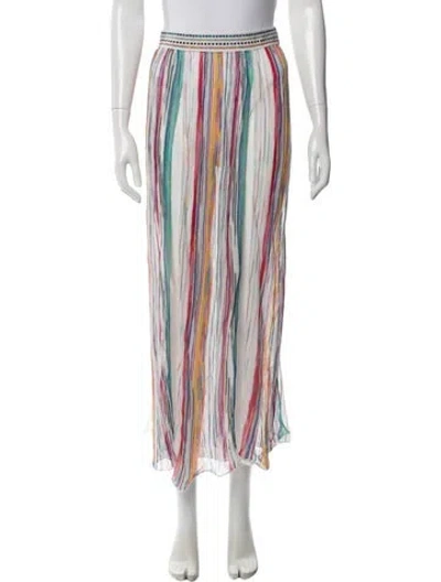 Pre-owned Missoni Striped Midi Length Skirt In White