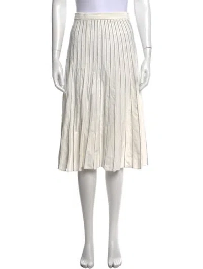 Pre-owned Missoni Striped Midi Length Skirt In White