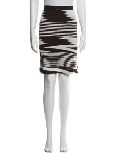Pre-owned Missoni Striped Midi Length Skirt In White