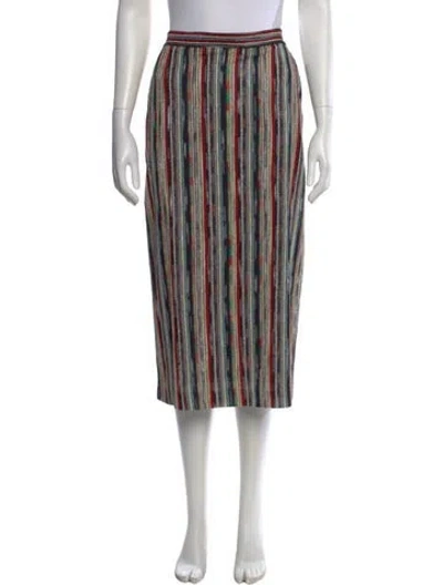 Pre-owned Missoni Striped Midi Length Skirt In Yellow