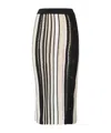 Missoni Striped Crochet Midi Skirt With Side Buttoning In Multi-color