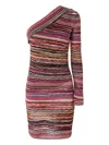 Missoni Striped Mini Dress In 粉色
