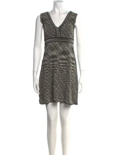 Pre-owned Missoni Striped Mini Dress In Black