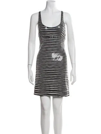 Pre-owned Missoni Striped Mini Dress In Black
