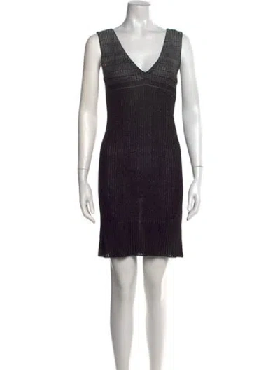 Pre-owned Missoni Striped Mini Dress In Black