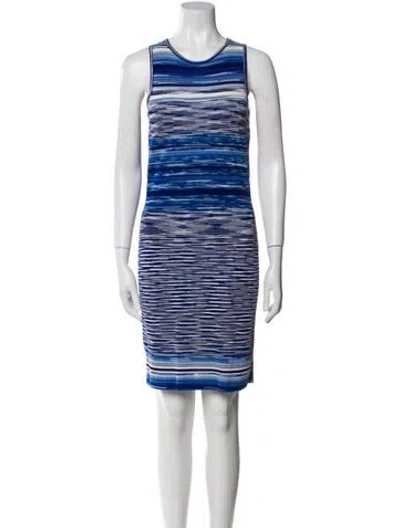 Pre-owned Missoni Striped Mini Dress In Blue