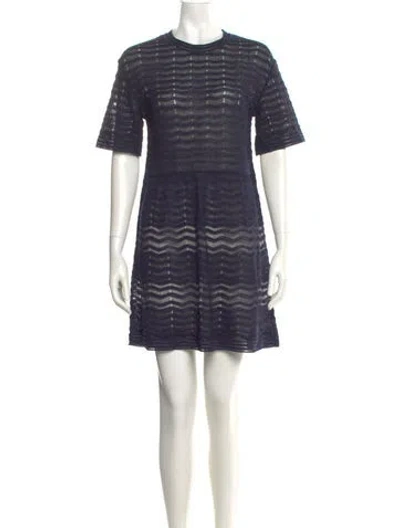 Pre-owned Missoni Striped Mini Dress In Blue