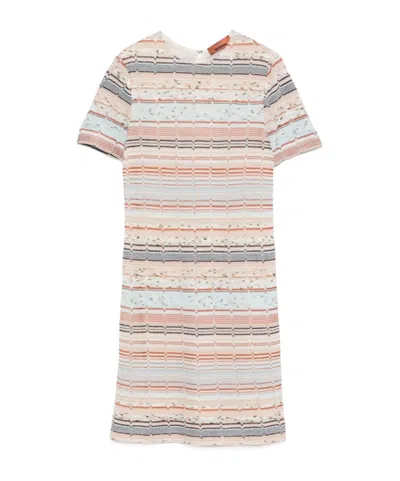 Missoni Striped Mini Dress In Brown