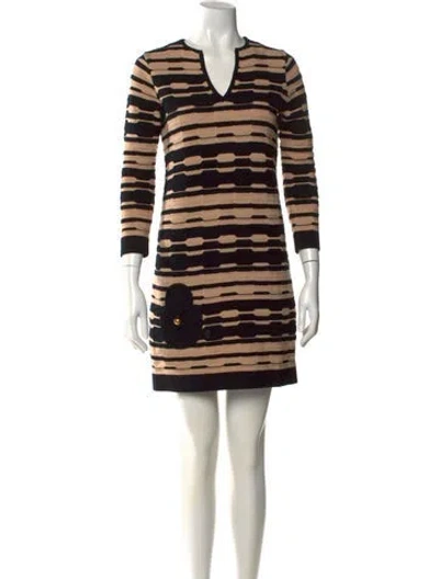 Pre-owned Missoni Striped Mini Dress In Brown
