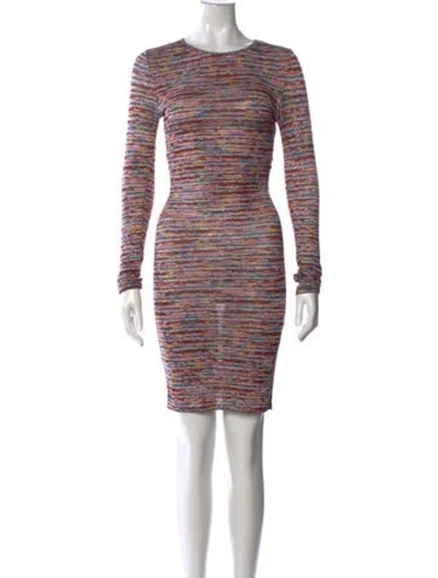 Pre-owned Missoni Striped Mini Dress In Gray