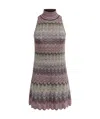 Missoni High-neck Sleeveless Zig-zag Patterned Dress In Gray