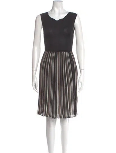 Pre-owned Missoni Striped Mini Dress In Green