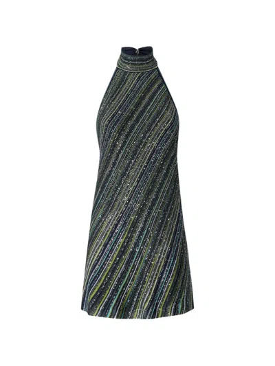 Missoni Striped Mini Dress In Green