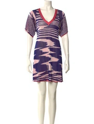 Pre-owned Missoni Striped Mini Dress In Multi