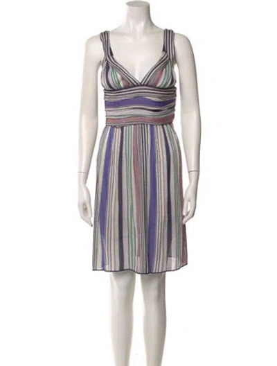 Pre-owned Missoni Striped Mini Dress In Multi