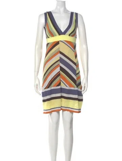 Pre-owned Missoni Striped Mini Dress In Multi