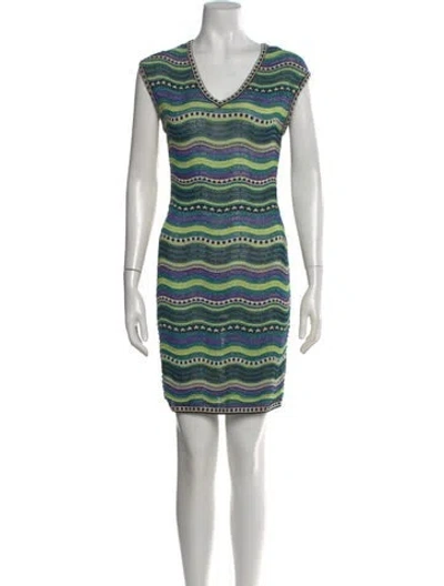 Pre-owned Missoni Striped Mini Dress In Multi