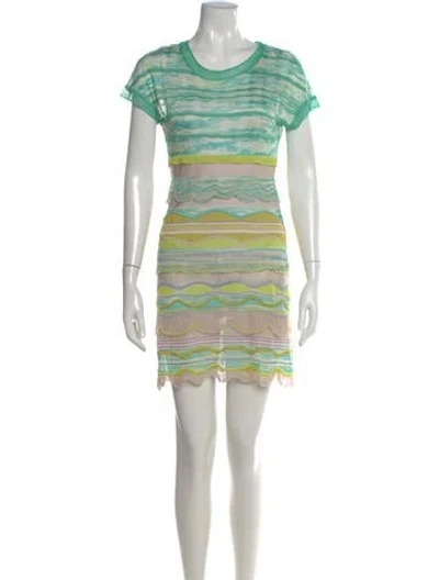Pre-owned Missoni Striped Mini Dress In Multi