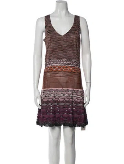 Pre-owned Missoni Striped Mini Dress In Multi