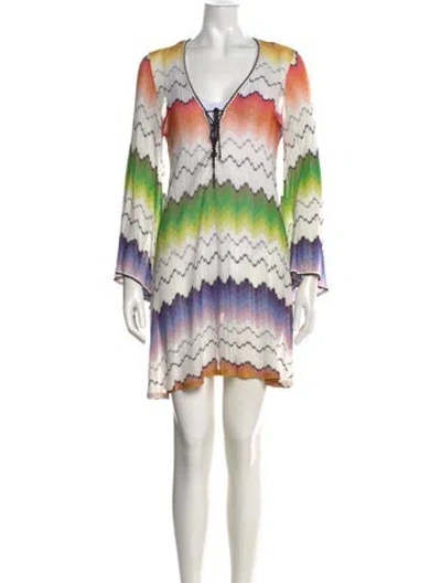 Pre-owned Missoni Striped Mini Dress In Multi