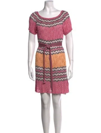 Pre-owned Missoni Striped Mini Dress In Multi