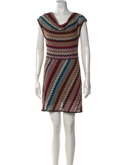 Pre-owned Missoni Striped Mini Dress In Multicolor