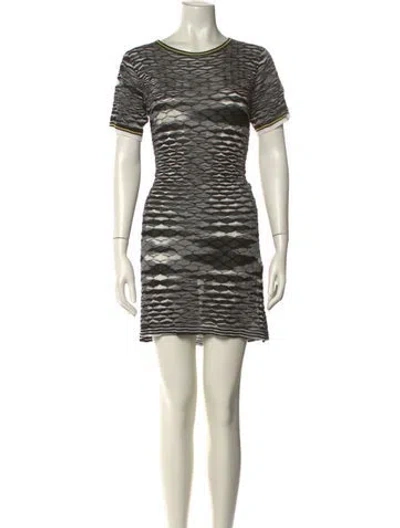 Pre-owned Missoni Striped Mini Dress In Neutral